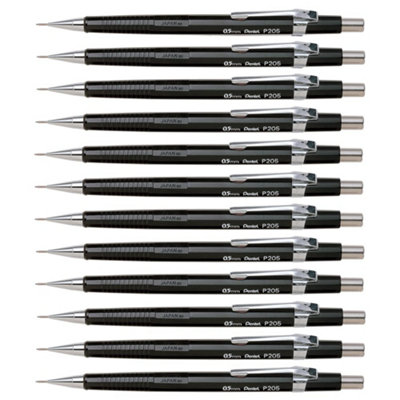 Pentel  P200 Automatic Pencil Fine 0.5mm Black Barrel (Pack of 12)  - Image 4