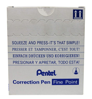 Pentel Micro Correct Correction Fluid Pen Needle Point Precision Tip 12Ml Fine Ref Zl31-W Pack Of 12 from B&Q