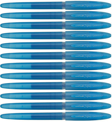 Accessotech 12 Uniball Light Blue Rollerball Pens 0.7mm Medium Tip Waterproof Ink from B&Q