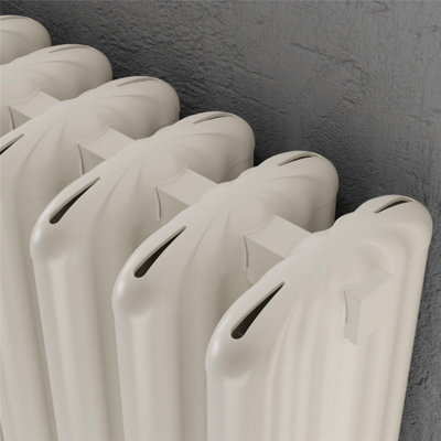 490mm (H) x 1415mm (W) - White Horizontal Aluminum Radiator (Sibley) - (0.49m x 1.41m) - Depth 170mm