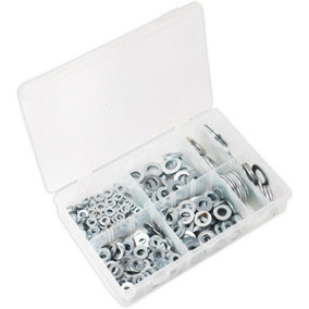 495 Piece Form C Flat Washer Assortment - M6 to M24 - Partitioned Storage Box
