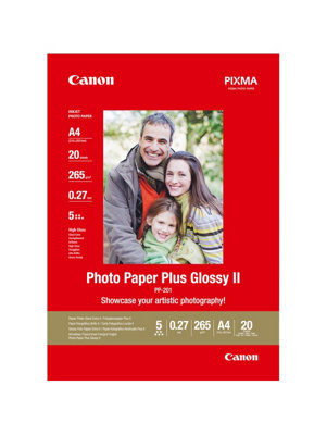 Canon Pp-201 Glossy Ii Photo Paper Plus A4 (20 Sheets) - Ideal For Photo Printing, High-Gloss Finish - Durable Prints, Instant