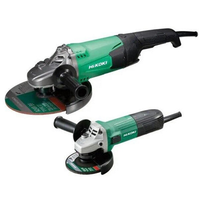 Hikoki 110V Twin Pack G12Stx G23St 230mm 9" & 115mm 4.5" Angle Grinder Hitachi from B&Q