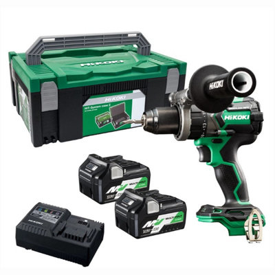 Hikoki 18V 36V Multi Volt Rfc Brushless Combi Drill Cordless 140Nm X2 5Ah + Case from B&Q