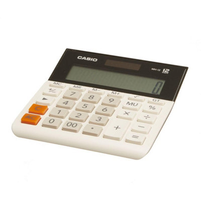 Casio Mh12-Wes Wide 12 Digit CalculatorWhite from B&Q