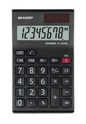 8-Digit Calculator Black Sharp EL310AN Semi-Desktop LCD Display Dual Powered - Image 7