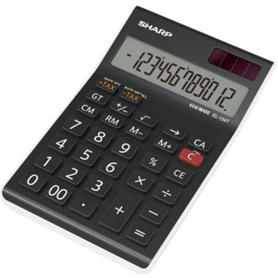 Sharp El124Twh Desk CalculatorBlack from B&Q