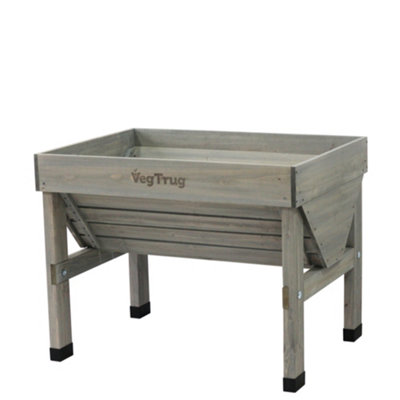 Vegtrug Grey Classic Raised Wooden Planter Fsc Cedar Wash 1034Mm X 760Mm X 800Mm Small