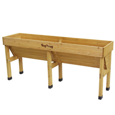 Vegtrug Medium Wall Hugger Raised Wooden Planter Fsc Cedar Natural 1834mm X 460mm X 800mm from B&Q