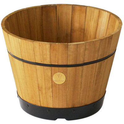 Vegtrug Wooden Barrel PlanterMedium Build-A-Barrel Kit Natural from B&Q