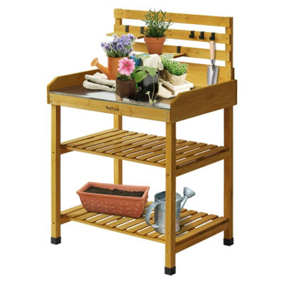 Vegtrug Raised Wooden Potting TableNatural (Fsc 100%) from B&Q