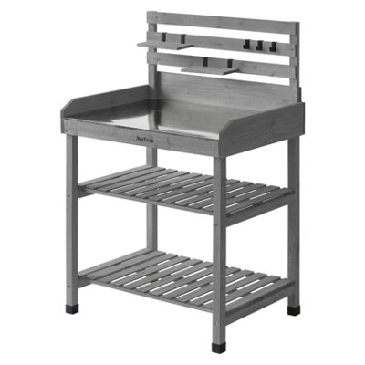 Vegtrug Raised Wooden Potting Table- Grey Wash (Fsc 100%) from B&Q