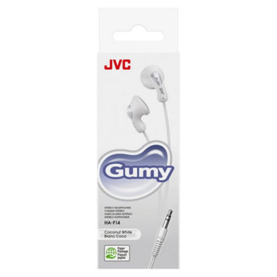JVC Gumy In-Ear Wired Headphones - White - 1m Cable - Neodymium Drivers - Image 4