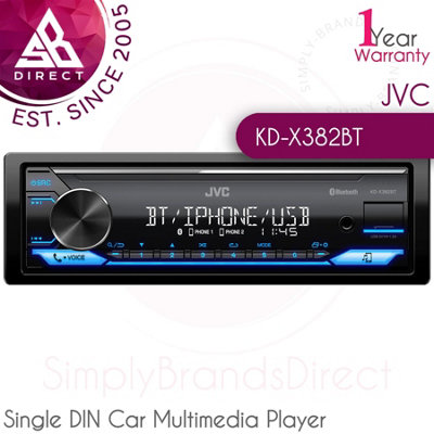 Jvc Kd-X382Bt Single Din Car Multimedia Player Aux Usb Wma Mp3 Bluetooth Flac
