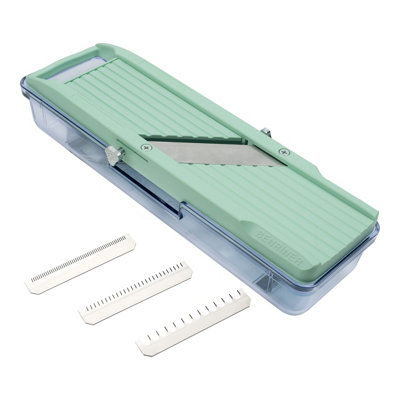 Benriner Japanese Mandolin With Catch Tray3 BladesGreen from B&Q