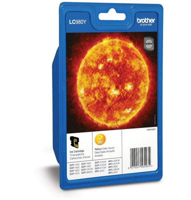 Brother Lc-980Y Inkjet CartridgeYellowSingle PackStandard YieldIncludes 1 X Inkjet CartridgeBrother Genuine Supplies from B&Q
