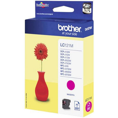 Brother Lc-121M Inkjet CartridgeMagentaSingle PackStandard YieldIncludes 1 X Inkjet CartridgeBrother Genuine Supplies from B&Q