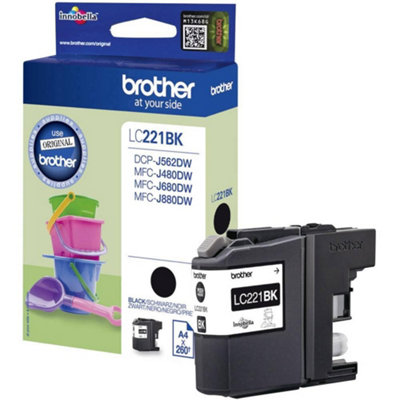 Brother Lc-221Bk Inkjet CartridgeBlackSingle PackStandard YieldIncludes 1 X Inkjet CartridgeBrother Genuine Supplies from B&Q