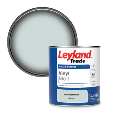 Leyland Trade Vinyl Matt Walls & Ceilings Emulsion Paint Churchyard Rain (Ppg1144-1) 1L from B&Q