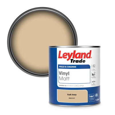 Leyland Trade Vinyl Matt Walls & Ceilings Emulsion Paint York Ivory (Ppg15-07) 1L from B&Q