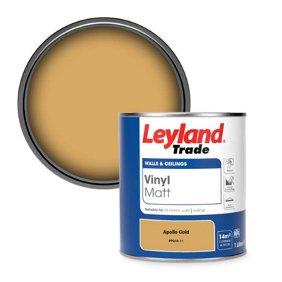 Leyland Trade Vinyl Matt Walls & Ceilings Emulsion Paint Apollo Gold (Ppg16-11) 1L from B&Q