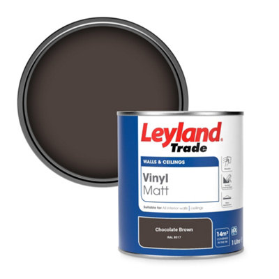 Leyland Trade Vinyl Matt Walls & Ceilings Emulsion Paint Chocolate Brown (Ral 8017) 1L from B&Q