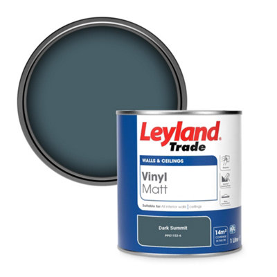 Leyland Trade Vinyl Matt Walls & Ceilings Emulsion Paint Dark Summit (Ppg1153-6) 1L from B&Q