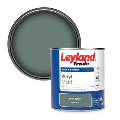 B&Q -  Vinyl Matt Walls & Ceilings Emulsion Paint Dwarf Spruce (Ppg1136-6) 1L