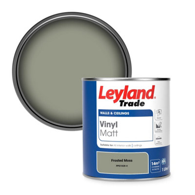 Leyland Trade Vinyl Matt Walls & Ceilings Emulsion Paint Frosted Moss (Ppg1028-4) 1L from B&Q
