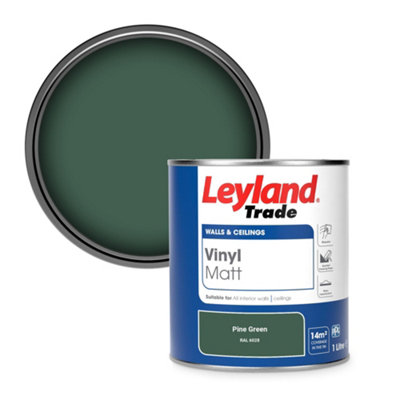 Leyland Trade Vinyl Matt Walls & Ceilings Emulsion Paint Pine Green (Ral 6028) 1L from B&Q