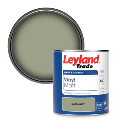 Leyland Trade Vinyl Matt Walls & Ceilings Emulsion Paint (S 4010-G70Y) 1L from B&Q