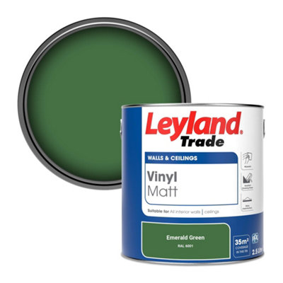 Leyland Trade Vinyl Matt Walls & Ceilings Emulsion Paint Emerald Green (Ral 6001) 2.5L from B&Q