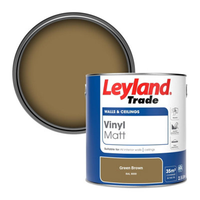 Leyland Trade Vinyl Matt Walls & Ceilings Emulsion Paint Green Brown (Ral 8000) 2.5L from B&Q