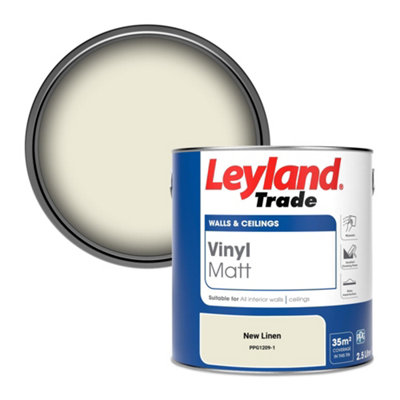 Leyland Trade Vinyl Matt Walls & Ceilings Emulsion Paint New Linen (Ppg1209-1) 2.5L from B&Q