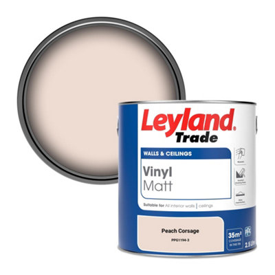 Leyland Trade Vinyl Matt Walls & Ceilings Emulsion Paint Peach Corsage (Ppg1194-3) 2.5L from B&Q