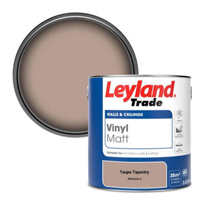 B&Q -  Vinyl Matt Walls & Ceilings Emulsion Paint Taupe Tapestry (Ppg1072-4) 2.5L