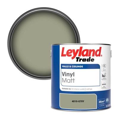 Leyland Trade Vinyl Matt Walls & Ceilings Emulsion Paint (4010-G70Y) 2.5L from B&Q