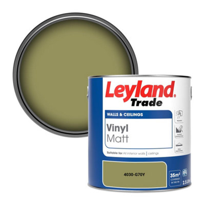 Leyland Trade Vinyl Matt Walls & Ceilings Emulsion Paint (4030-G70Y) 2.5L from B&Q