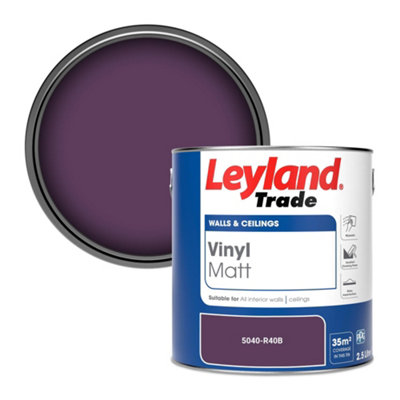 Leyland Trade Vinyl Matt Walls & Ceilings Emulsion Paint (5040-R40B) 2.5L from B&Q