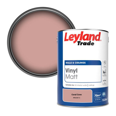 Leyland Trade Vinyl Matt Walls & Ceilings Emulsion Paint Coral Cove (Ppg1057-4) 5L