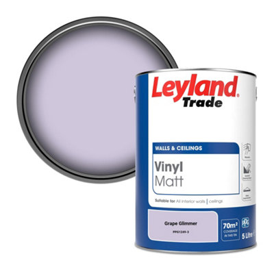 Leyland Trade Vinyl Matt Walls & Ceilings Emulsion Paint Grape Glimmer (Ppg1249-3) 5L from B&Q