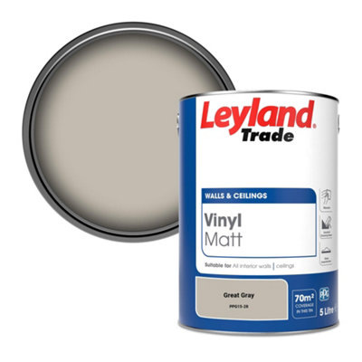 Leyland Trade Vinyl Matt Walls & Ceilings Emulsion Paint Great Gray (Ppg15-28) 5L from B&Q