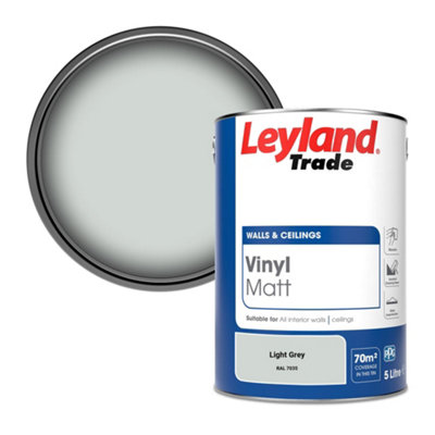 Leyland Trade Vinyl Matt Walls & Ceilings Emulsion Paint Light Grey (Ral 7035) 5L from B&Q