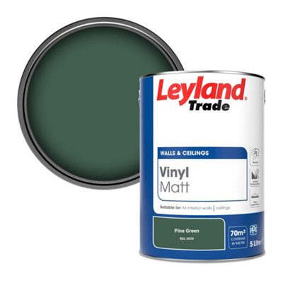 Leyland Trade Vinyl Matt Walls & Ceilings Emulsion Paint Pine Green (Ral 6028) 5L from B&Q