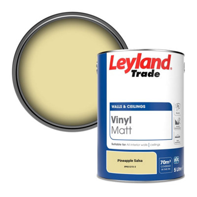 Leyland Trade Vinyl Matt Walls & Ceilings Emulsion Paint Pineapple Salsa (Ppg1215-3) 5L from B&Q