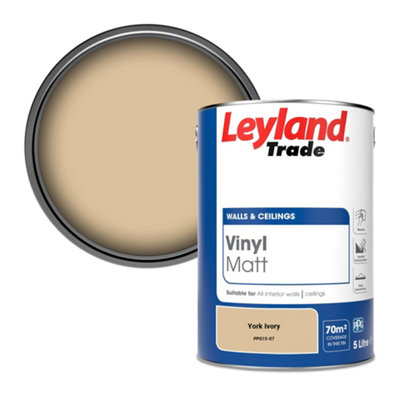 Leyland Trade Vinyl Matt Walls & Ceilings Emulsion Paint York Ivory (Ppg15-07) 5L from B&Q