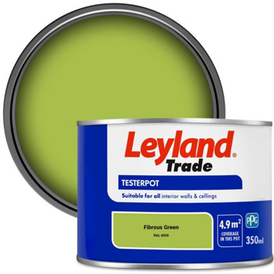 Leyland Trade Vinyl Matt Walls & Ceilings Emulsion Paint Fibrous Green (Ral 6039) 350Ml Tester from B&Q