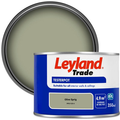 Leyland Trade Vinyl Matt Walls & Ceilings Emulsion Paint Olive Sprig (Ppg1125-4) 350Ml Tester from B&Q
