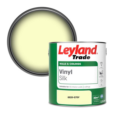 Leyland Trade Vinyl Silk Walls & Ceilings Emulsion Paint (0020-G70Y)2.5L from B&Q