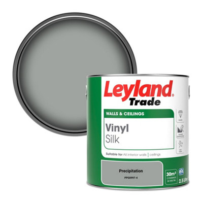 Leyland Trade Vinyl Silk Walls & Ceilings Emulsion Paint Precipitation (Ppg0997-4)2.5L from B&Q